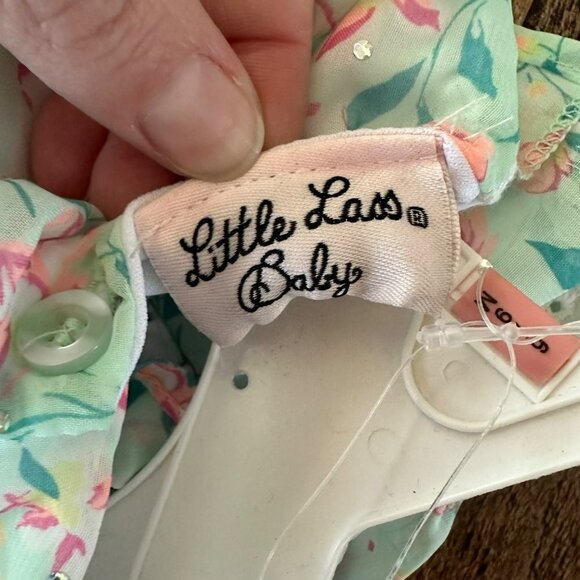 Little Lass Baby Girls Spring Floral Ruffle Dress and Legging Set -6/9M - Picture 5 of 8